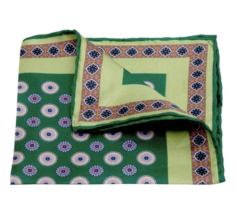 Einstecktuch aus Seiden-Twill mit Blütenmuster