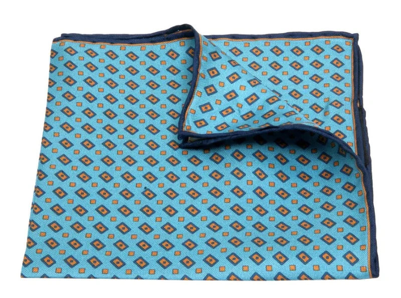 Einstecktuch aus Seiden-Twill mit geometrischem Muster