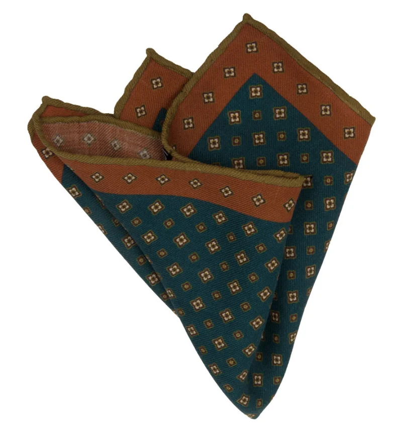 Einstecktuch aus Wolle mit geometrischem Muster