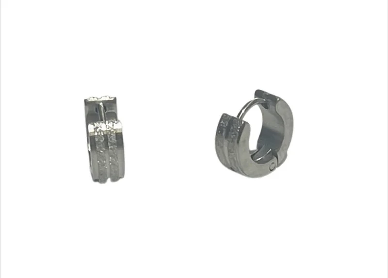 Silver Frost Creolen Edelstahl silberfarben – Ø 10 mm, 4 mm