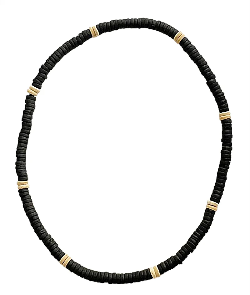 Black Canyon – Desert Line Heishi Kette Kokos schwarz mit Abstandsringen Stretch