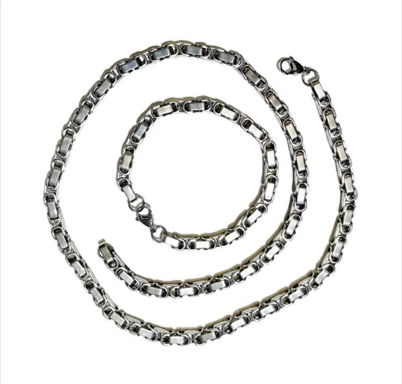 Steel Heritage Chain Set Schmuckset Edelstahl Kette 60 cm & Armband 21 cm