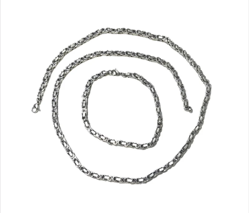 Steel Heritage Chain Set Schmuckset Edelstahl Kette 60 cm & Armband 21 cm