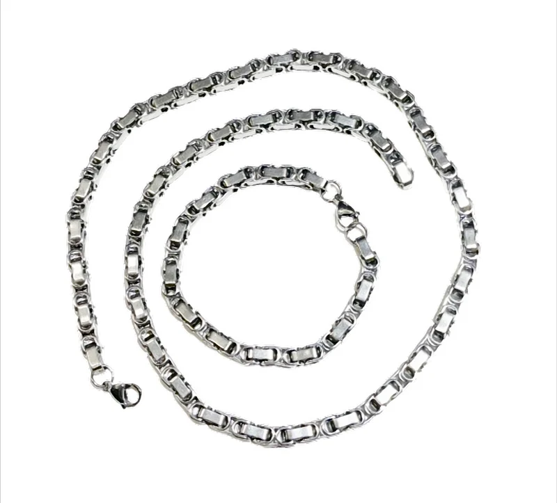 Steel Heritage Chain Set Schmuckset Edelstahl Kette 60 cm & Armband 21 cm