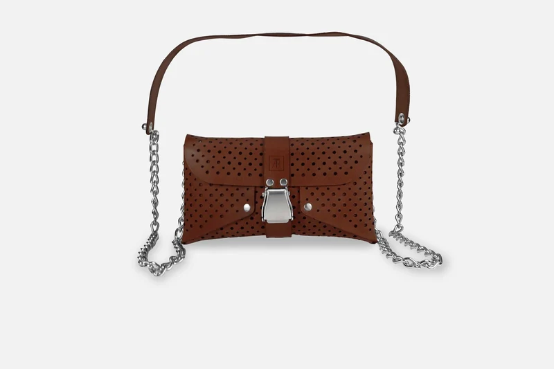 MINI BAG TOSCANA KASTANIE/SILBER MATT