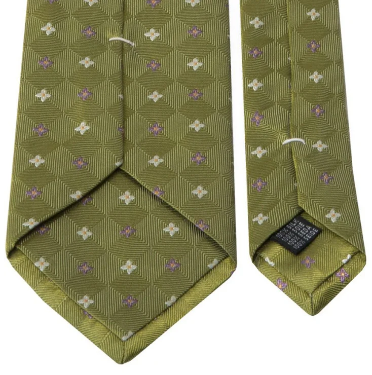 Seiden-Jaquard-Krawatte mit Blüten-Muster