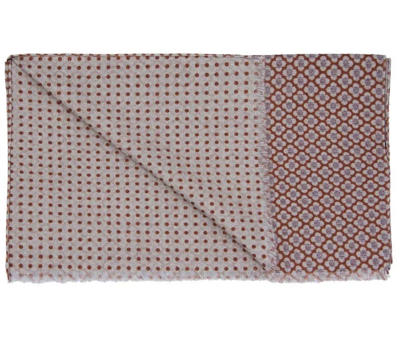Doubleprint Baumwollschal mit Blüten & Punkten
