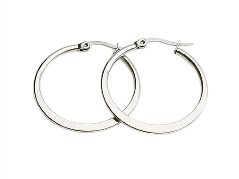 Pure Line Circle Glatte Creolen aus Edelstahl, silberfarben Ø 15 / 30 / 40 mm