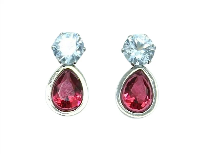 Crystal Drop Elegance Ohrstecker – Edelstahl, 5 Farben, ca. 15 × 11 mm