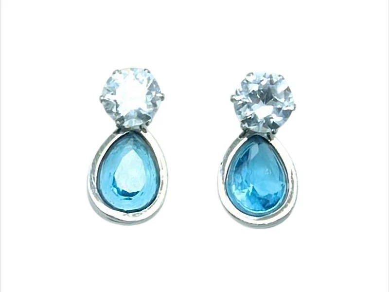 Crystal Drop Elegance Ohrstecker – Edelstahl, 5 Farben, ca. 15 × 11 mm