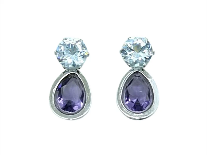 Crystal Drop Elegance Ohrstecker – Edelstahl, 5 Farben, ca. 15 × 11 mm