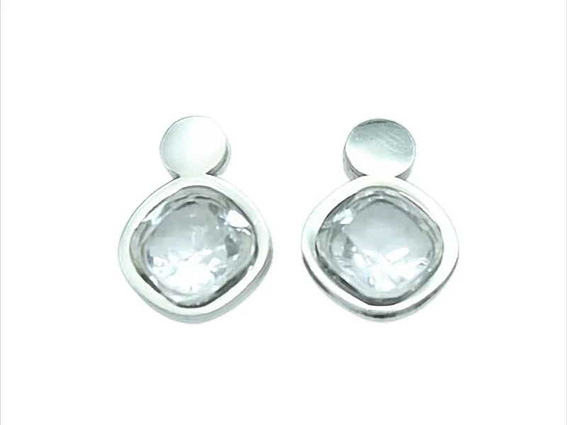 Cushion Kristall Ohrstecker – Edelstahl, 5 Farben, ca. 15 × 11 mm