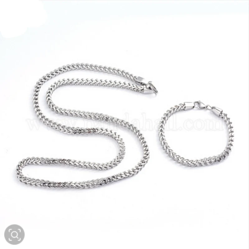 "Aquila Steel Set" Edelstahl Schmuckset – Kette & Armband, 60 cm / 21,5 cm