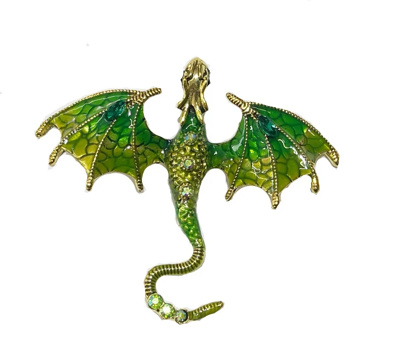 Mystische Anstecknadel Brosche Drachen Dragon verschiedene Farben