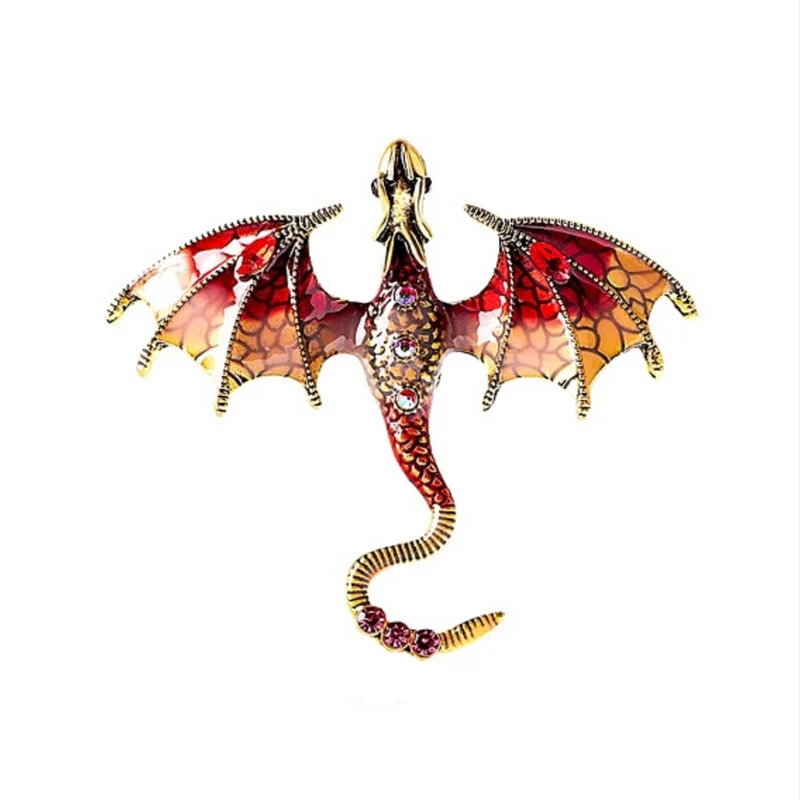 Mystische Anstecknadel Brosche Drachen Dragon verschiedene Farben
