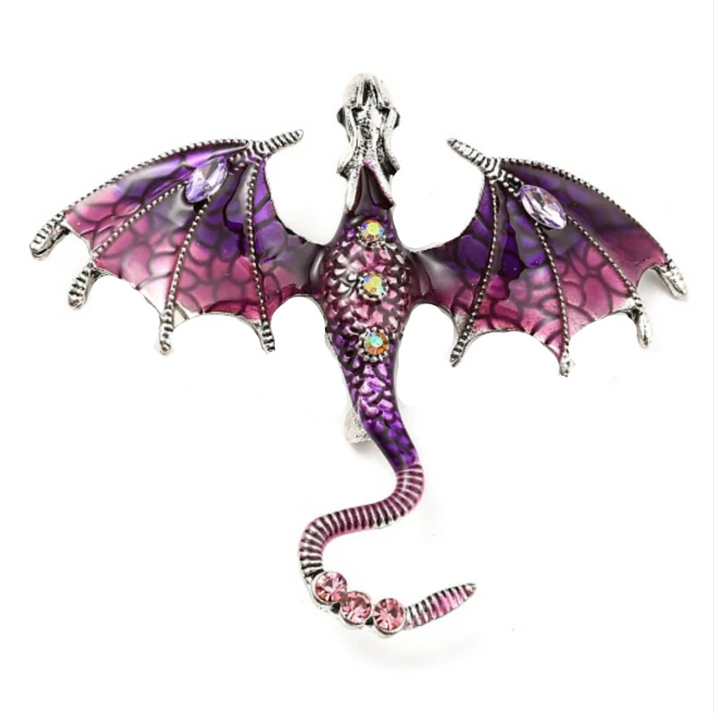 Mystische Anstecknadel Brosche Drachen Dragon verschiedene Farben