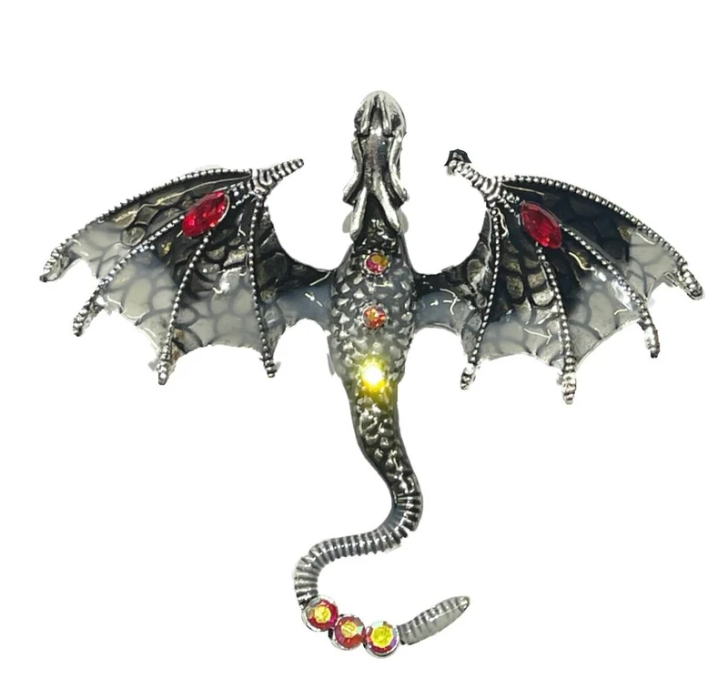 Mystische Anstecknadel Brosche Drachen Dragon verschiedene Farben