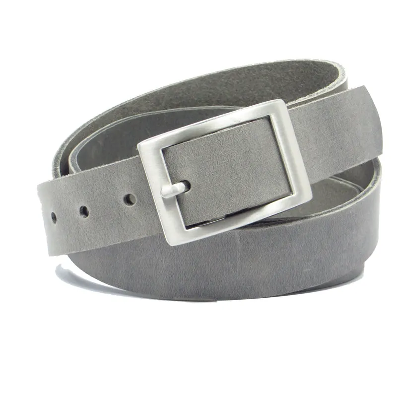 Ledergürtel 3 cm breit hellgrau Rindsleder