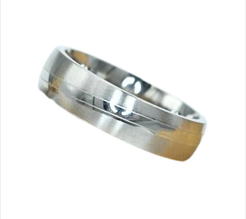 Silver Line Classic Ring Bandring Partnerring silberfarben Edelstahl, 7 mm