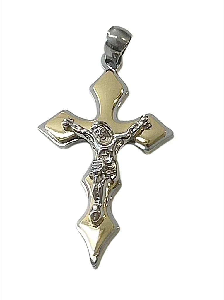 Sacred Contrast Cross Kreuz-Anhänger mit Christusfigur aus Edelstahl