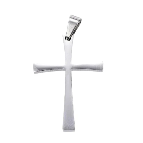 Classic Faith Steel Kreuz-Anhänger aus Edelstahl Silber / Gold o. Schwarz