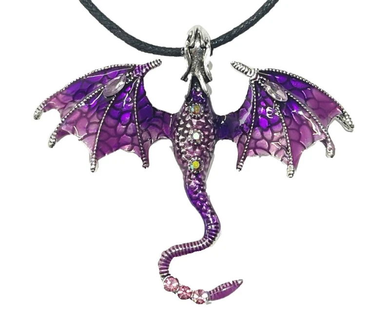 Kette Halskette Modeschmuck mit Anhänger Drachen Dragon verschiedene Farben