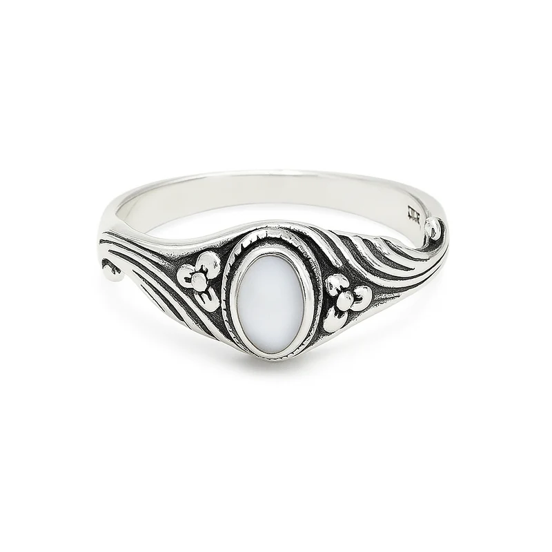 Celestia Grace 925er Silberring Fingerring – filigranes Design mit Steinbesatz