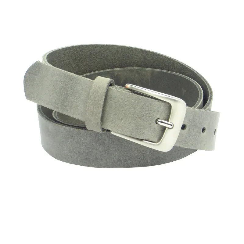 Ledergürtel 3 cm breit hellgrau Rindsleder