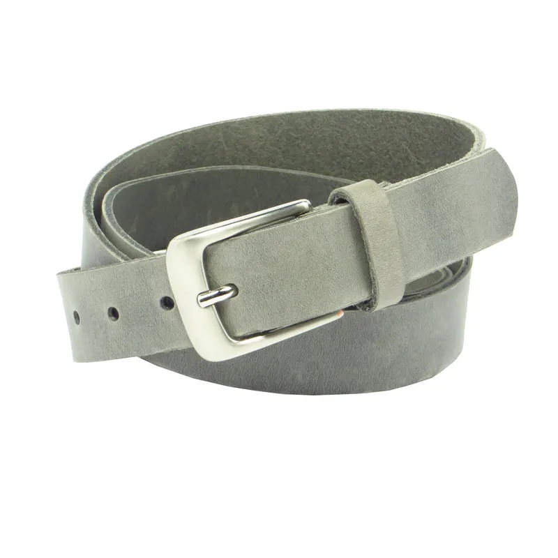 Ledergürtel 3 cm breit hellgrau Rindsleder
