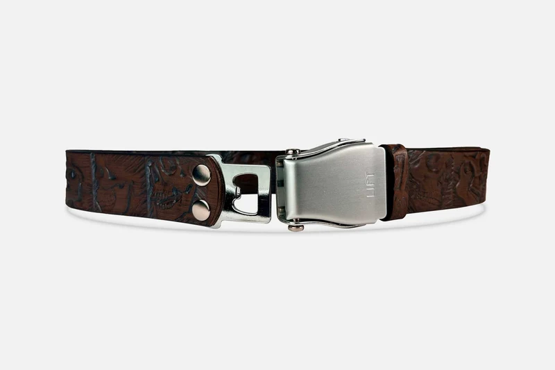 TOTENKOPF-GÜRTEL BRAUN CLASSIC/SILBER