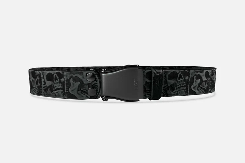 TOTENKOPF-GÜRTEL SCHWARZ GESCHLIFFEN/SCHWARZ