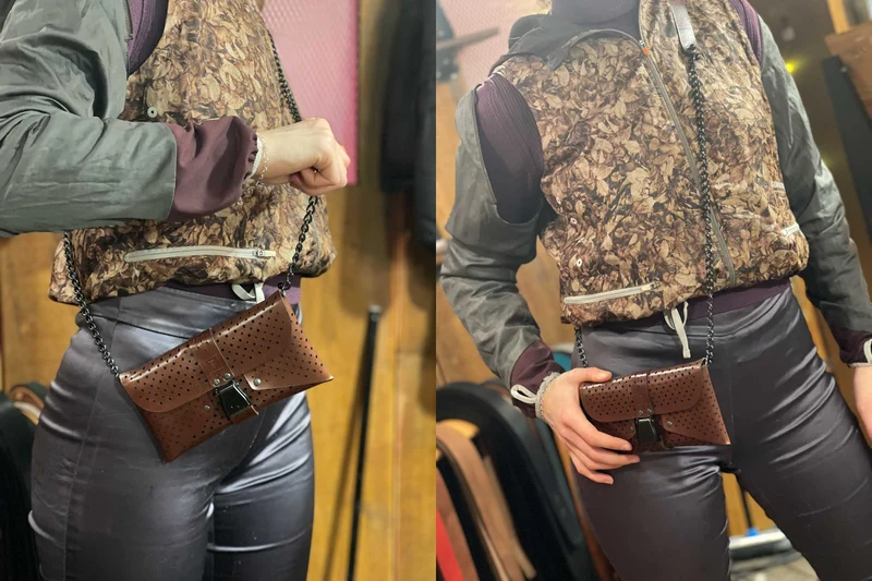 MINI BAG NUBUK BROWN/ROT