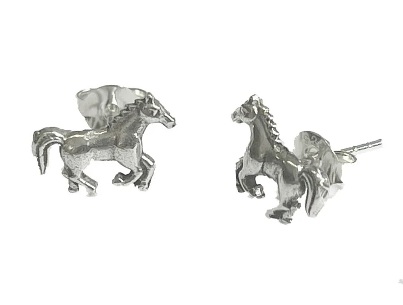 "Silver Mustang" Ohrstecker Pferd 925er Silber