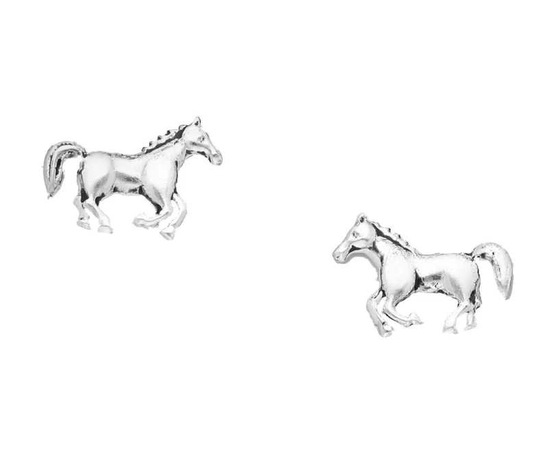 "Silver Mustang" Ohrstecker Pferd 925er Silber