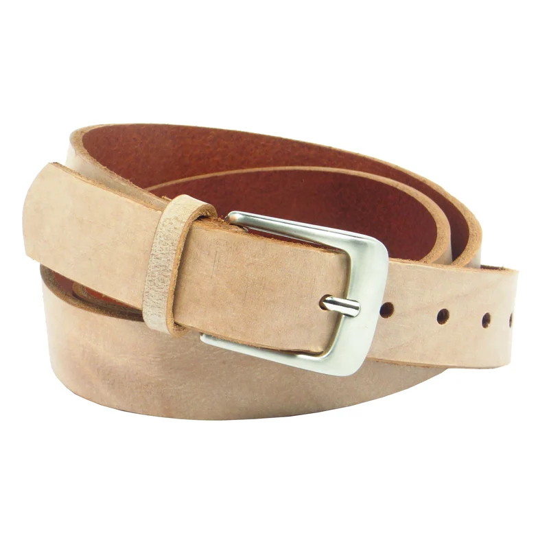 Ledergürtel 3 cm breit rosa/beige Rindsleder