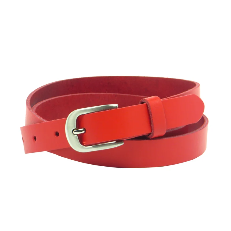Ledergürtel 2 cm breit rot aus feinem Rindsleder