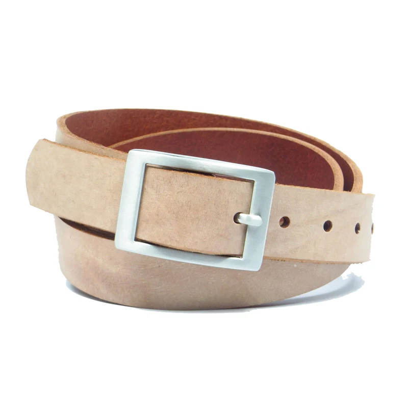 Ledergürtel 3 cm breit rosa/beige Rindsleder
