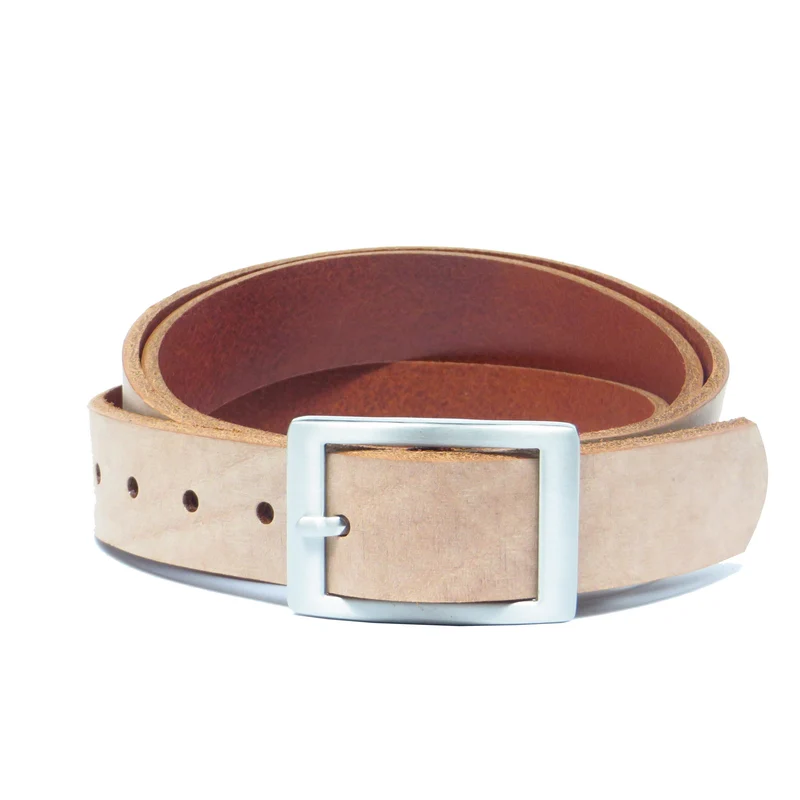Ledergürtel 3 cm breit rosa/beige Rindsleder