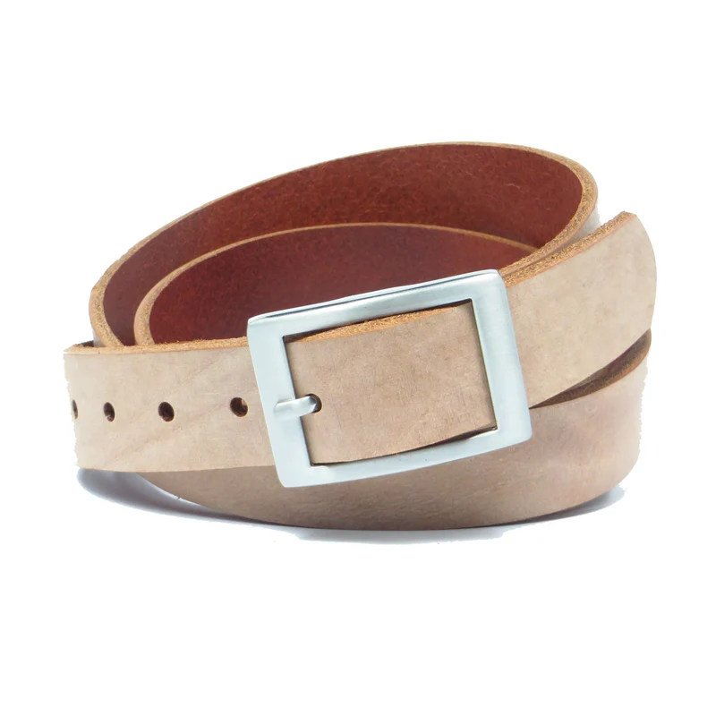 Ledergürtel 3 cm breit rosa/beige Rindsleder
