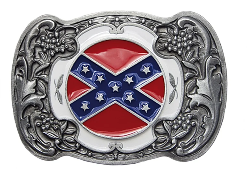Buckle Gürtelschnalle Gürtelschließe Westernbuckle Rebel Flag lizensiert