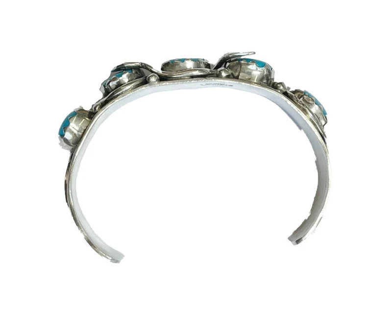 Snake 5 Türkise Armreif Armspange 925er Sterling Silber Handarbeit Navajo