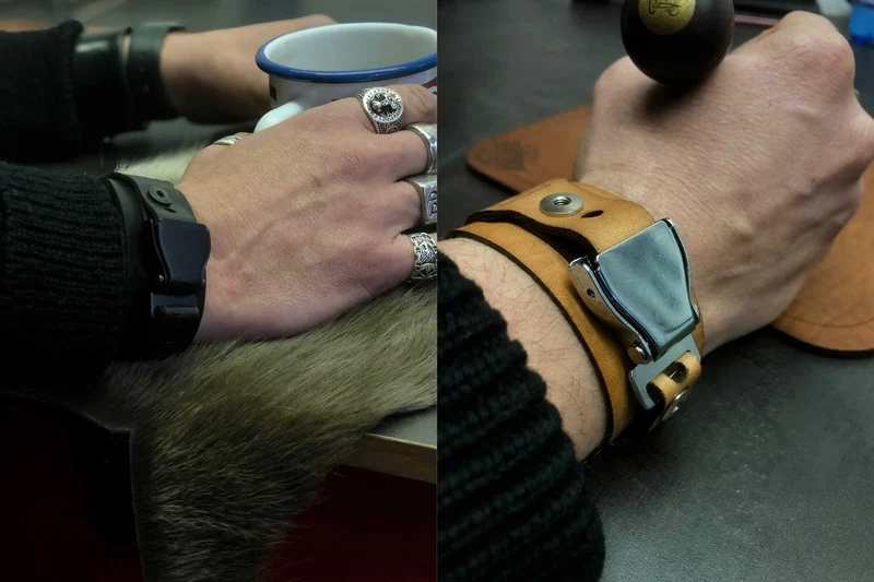 ARMBAND TOSCANA SAND/SCHWARZ