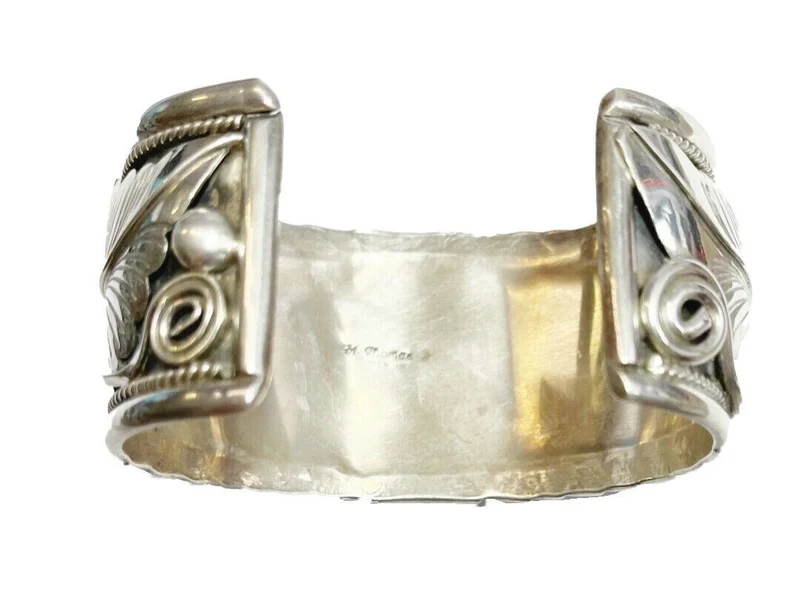 Armreif Armspange 925er Sterling Silber Bärenkralle Türkis Koralle Handarbeit
