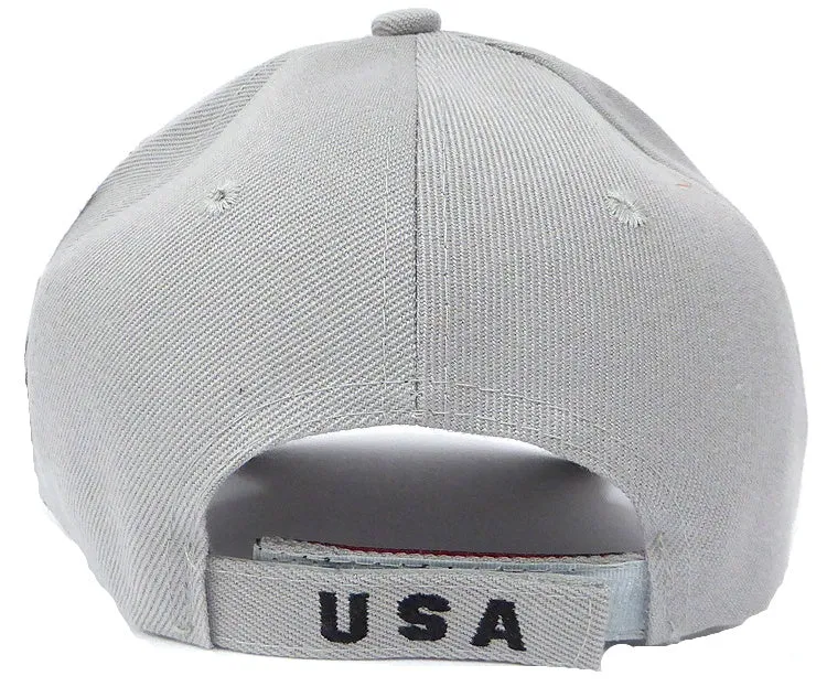 Native Pride Adler Flagge USA Baseballcap Cap mit Schild Bestickt Grau