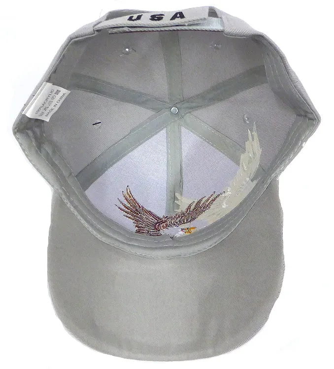 Native Pride Adler Flagge USA Baseballcap Cap mit Schild Bestickt Grau
