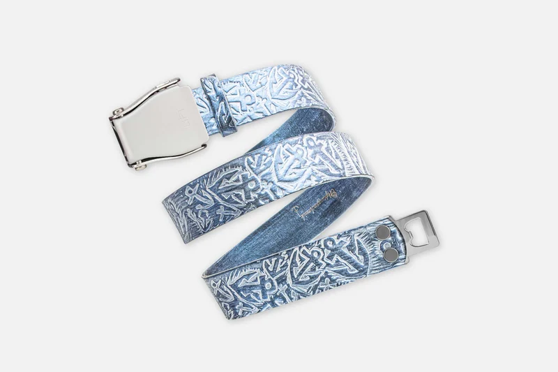 ANKER-GÜRTEL BLAU SCHIMMERND/SILBER
