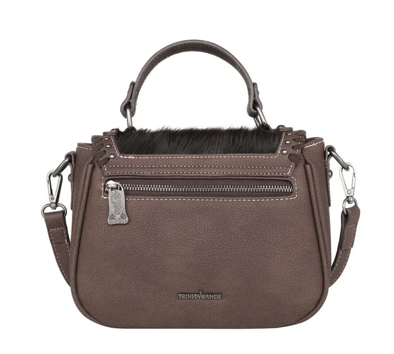 Kufelia Handtasche Schultertasche Westerntasche Kuhfell Nieten Flechtung
