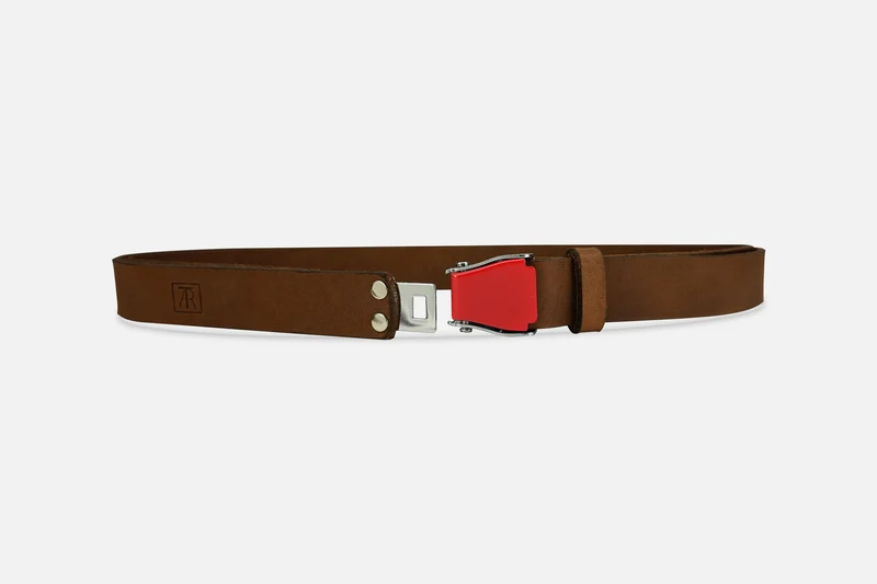 GÜRTEL SMALL NUBUK BRAUN/ROT