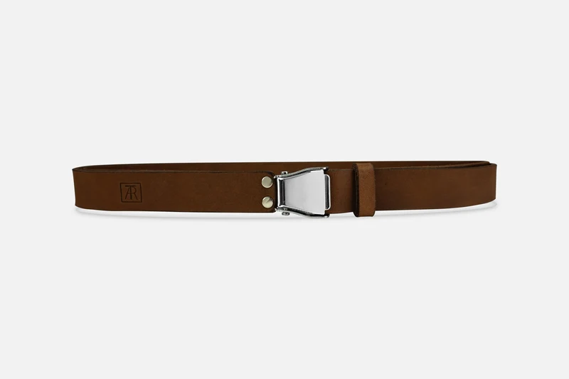 GÜRTEL SMALL NUBUK BRAUN/SILBER GLÄNZEND
