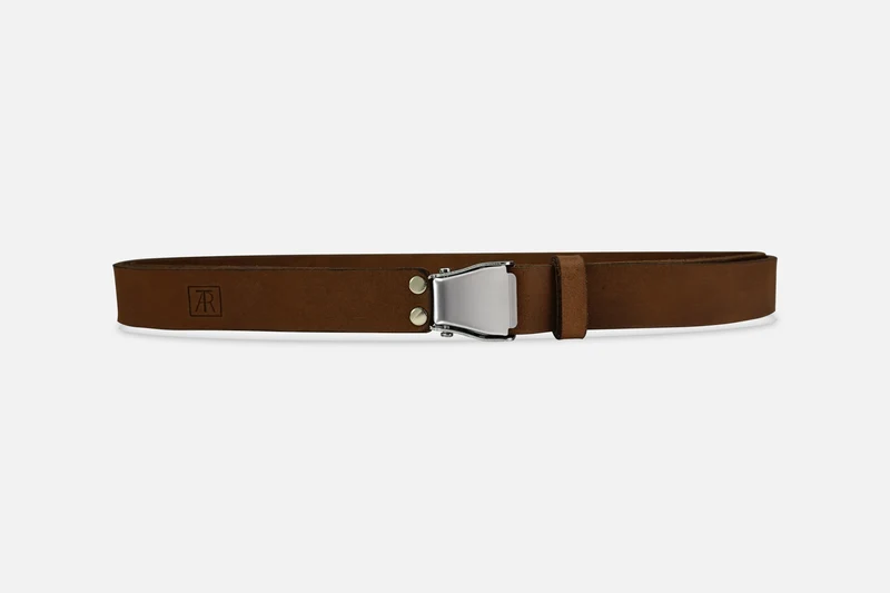 GÜRTEL SMALL NUBUK BRAUN/SILBER MATT